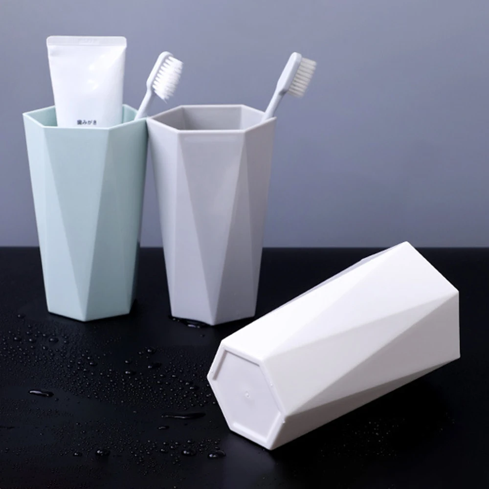 Diamond Pattern Mouthwash Cup 300ml Bathroom Toothbrush Holder_voghion.com