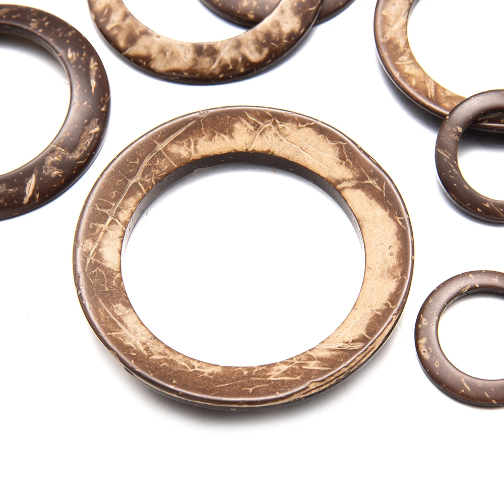 10Pcs 2/3/4/5cm Natürliche Kokosnuss Runde Taste Holz Stecker DIY Ohrring Armband Halskette schmuck, Die Entdeckungen Zubehör – Detail 5