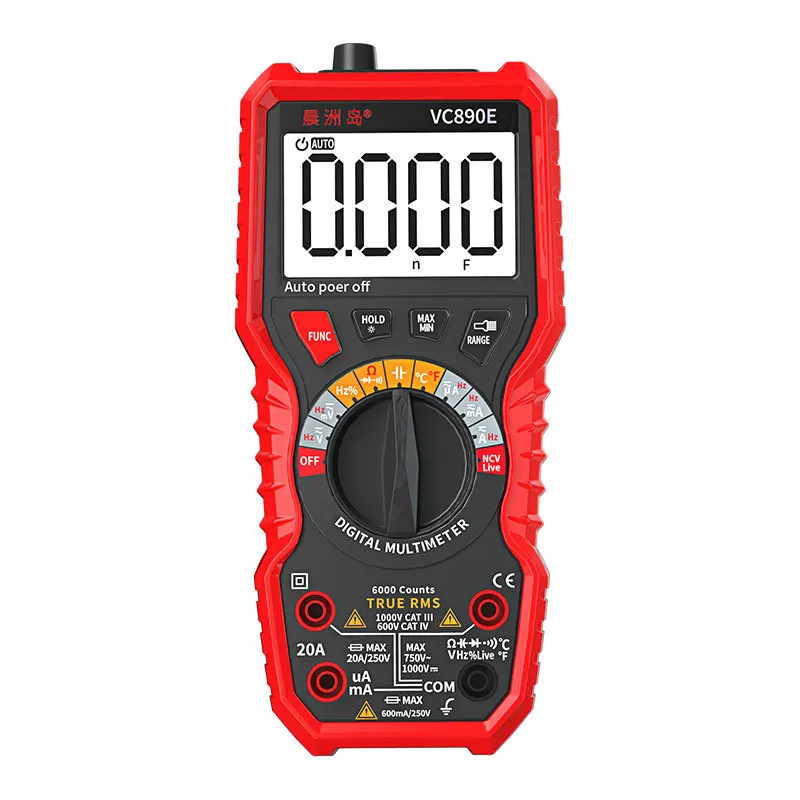 

890D/890C/890E Red Digital Display Multimeter Anti Burn On/Off Current Capacitor Temperature Universal Meter Handheld Major