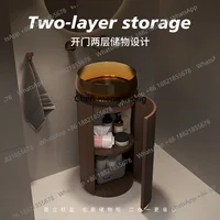 อ่างล้างหน้าทรงกลมทำจากหินเทียมแบบโปร่งใส สำหรับโรงแรม บ้าน ห้องน้ำ อ่างล้างหน้าแบบตั้งพื้นแบบอิสระ 3