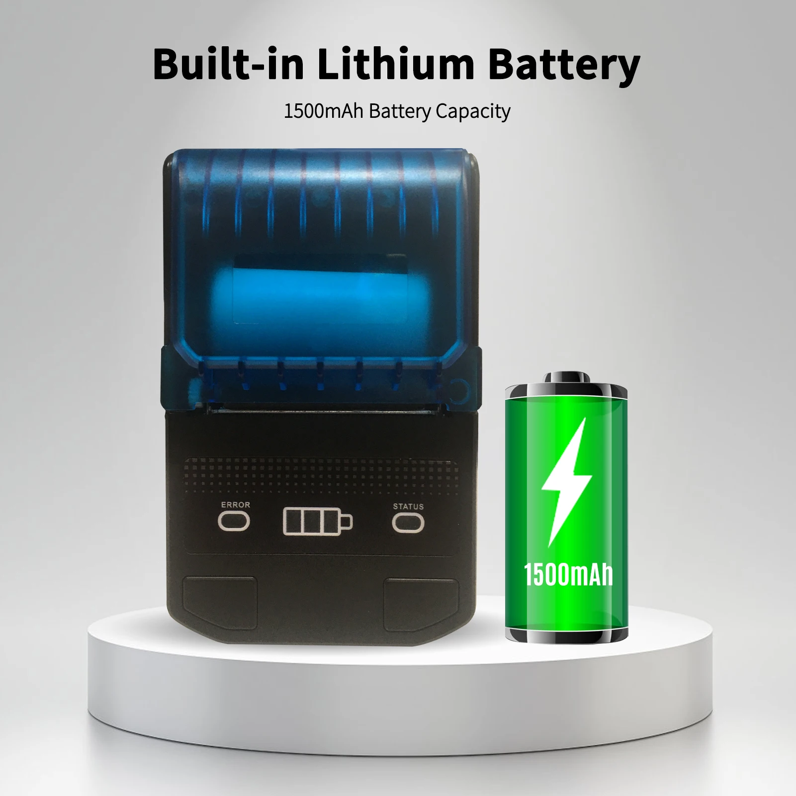 Portable 58mm Thermal Receipt Printer Wireless BT Mini Bill Ticket POS Mobile Printer with Rechargeable Battery Support ESC/POS