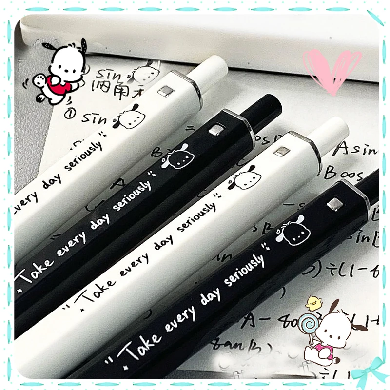 

2Pcs Pochacco Gel Pen Kawaii Square Neutral Pens Students Stationery Cute Office Anime Sanrioed Lovely School Kids Girls Gift