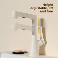 High quality stainless steel multifunctional lifting universal pull-out faucet, washbasin, sink, bathroom, hot and cold faucet 1