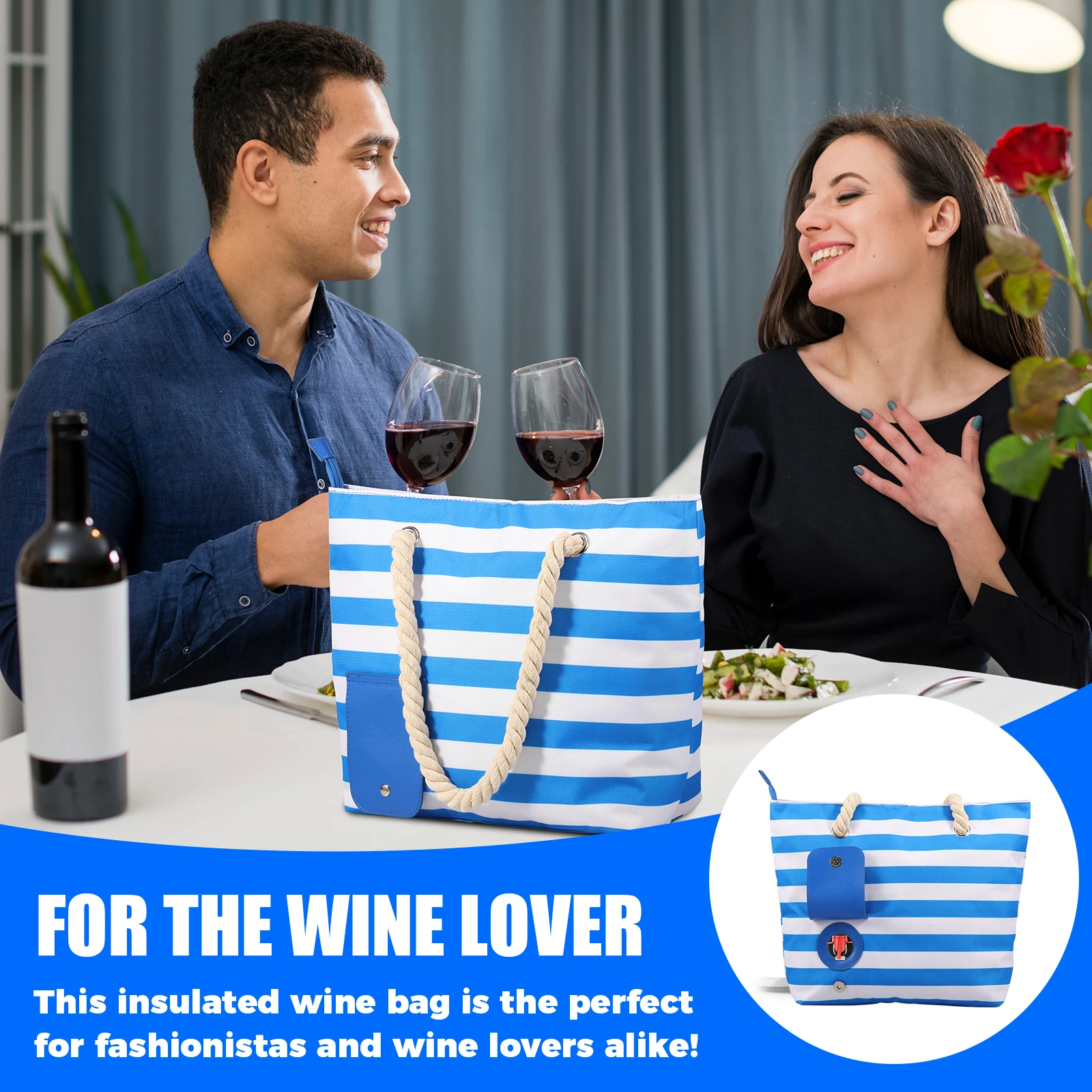 Wine Tote With Drink Dispenser, Canvas Wine Purse With Hidden Insulated Compartment, Beach Portable Wine Bag Shoulder Bag