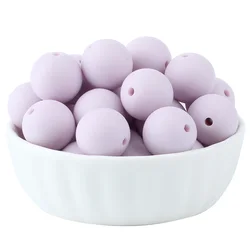 20-Piece Set of Mixed Size Silicone Beads for DIY Jewelry and Craft Projects (Lilac Purple)