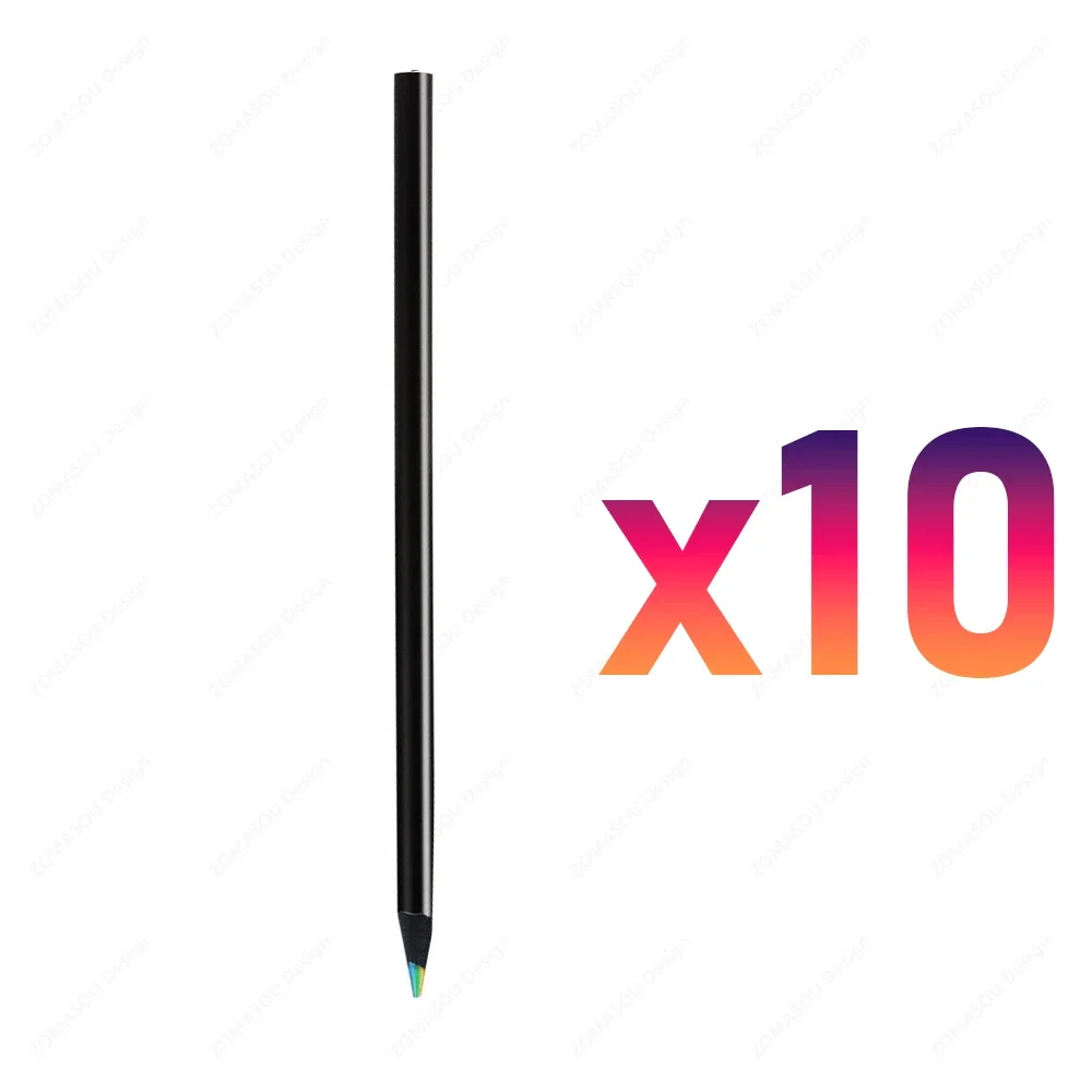 1-300 قطعة قلم رسم قوس قزح ملون من الخشب الأسود أق...