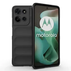 Flexible Silicone Shockproof Protective Case - Skin Feeling Cover for Motorola Moto G47 (Black)