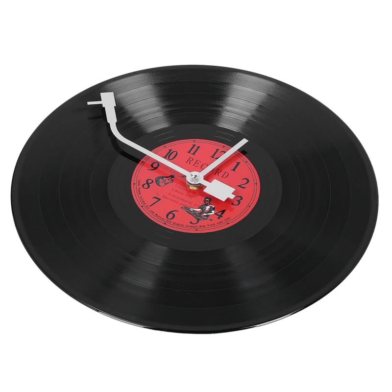 European Retro Nostalgic Ultra-Quiet Clock Vinyl Record Personality Wall Clock Cafe Bar Decorative Wall