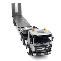 Huina 1318 New Gray And White Nine-channel Remote Control Flat Trailer 1:24 Simulation Engineering Car Children's Toy Gift 1