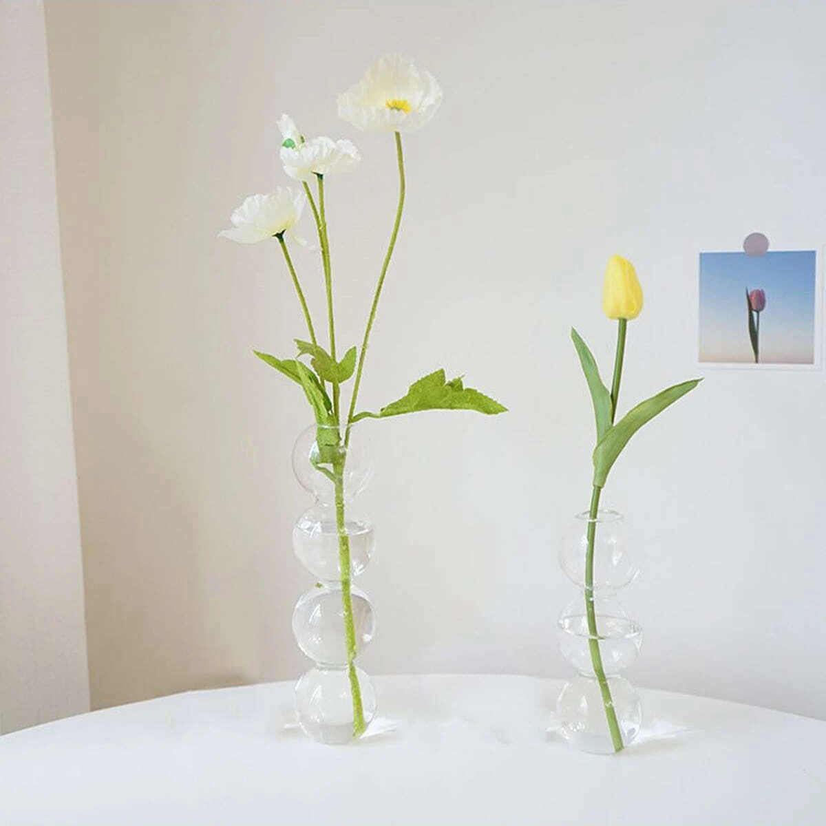 3pcs Transparent Bubble Glass Vase Crystal Ball Flower Vases Hydroponic Ball Art Flower Ware Tabletop Glass Bottle room Decor