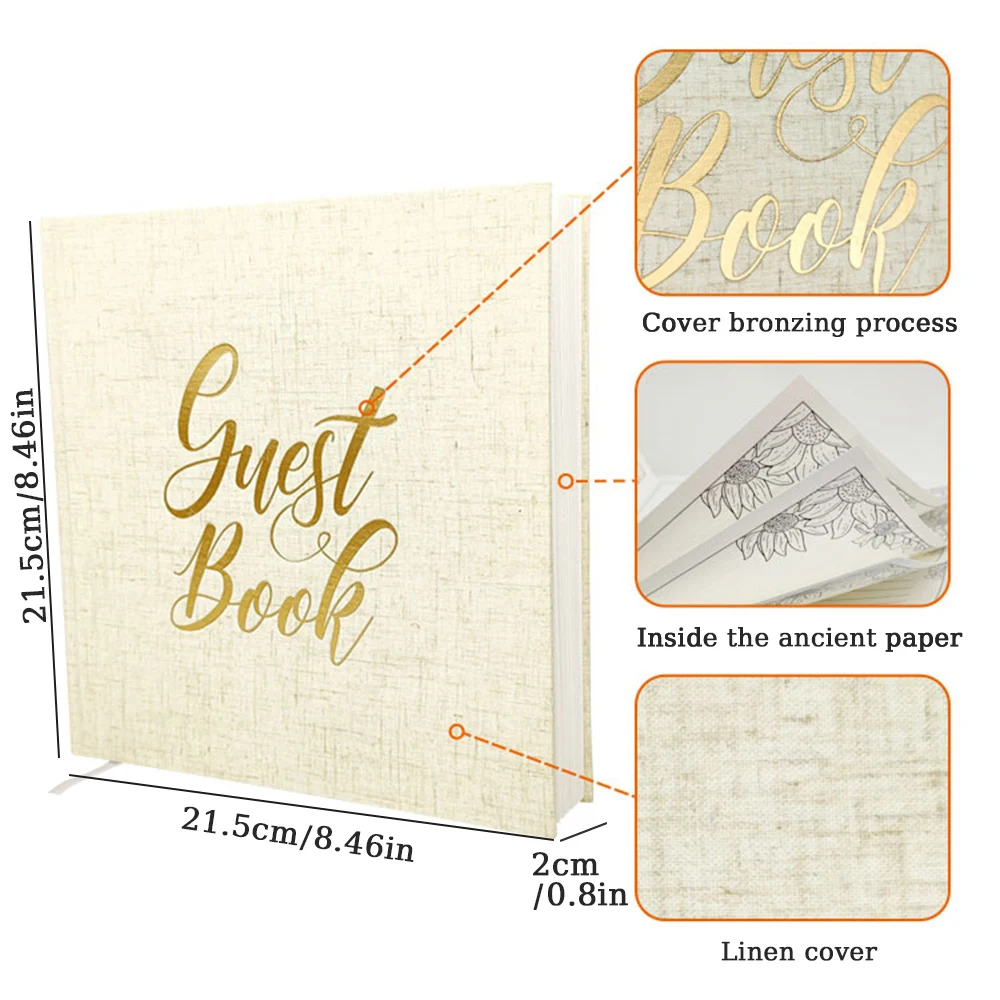 Wedding Guest Book Signature Reception Heartfelt Message Book Celebration of Mariage Keepsake Anniversary Memorial Photo Album