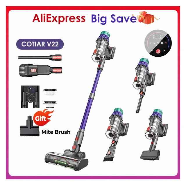 COTIAR V22 650W 55kPa Aspirapolvere senza fili per elettrodomestico Aspirapolvere portatile verticale Batteria rimovibile per casa intelligente 1