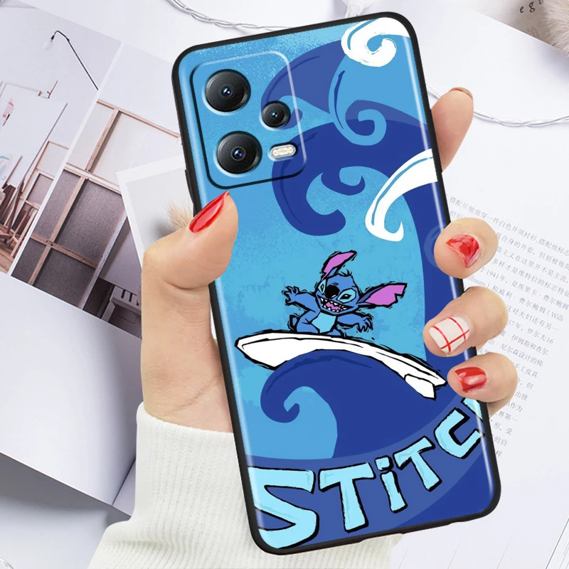 thumbnail image 1 of Funda de teléfono con dibujos animados de Stitch para Xiaomi Redmi Note 13, 12R, 12, 12S, Turbo, 11, 11T, 11S, 10, 10S Pro Plus 5G, color negro, 1 of 5