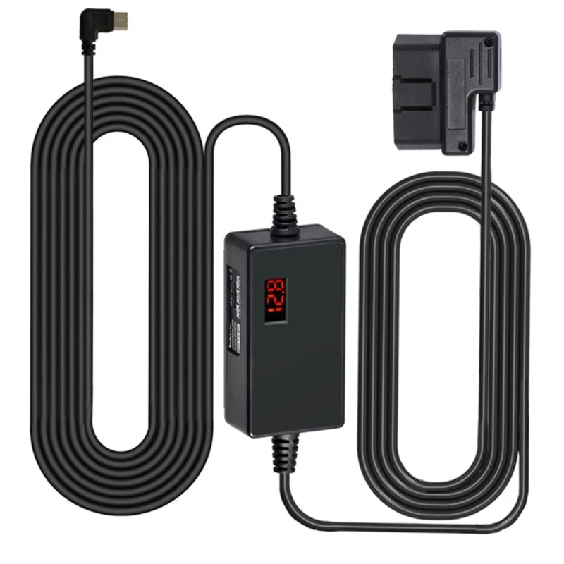 OBD Power Cable for Dashing Camera OBD to USB C/USB Adapter 12-24V to 5V 3A
