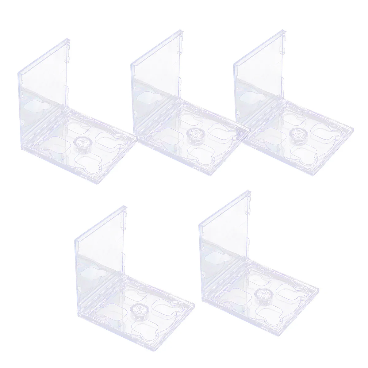 5pcs Dual CD Jewel Case with Assembled Clear Tray Standard Empty Clear Replacement DVD Case Portable Transparent Cd Cover Case