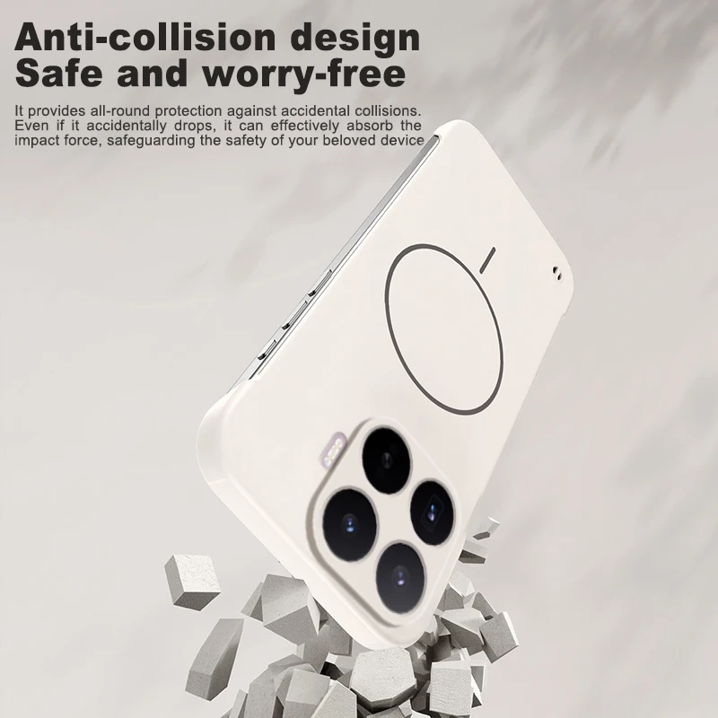 Matte Borderless Magnetic Phone Case - Thin Frameless Hard Cover