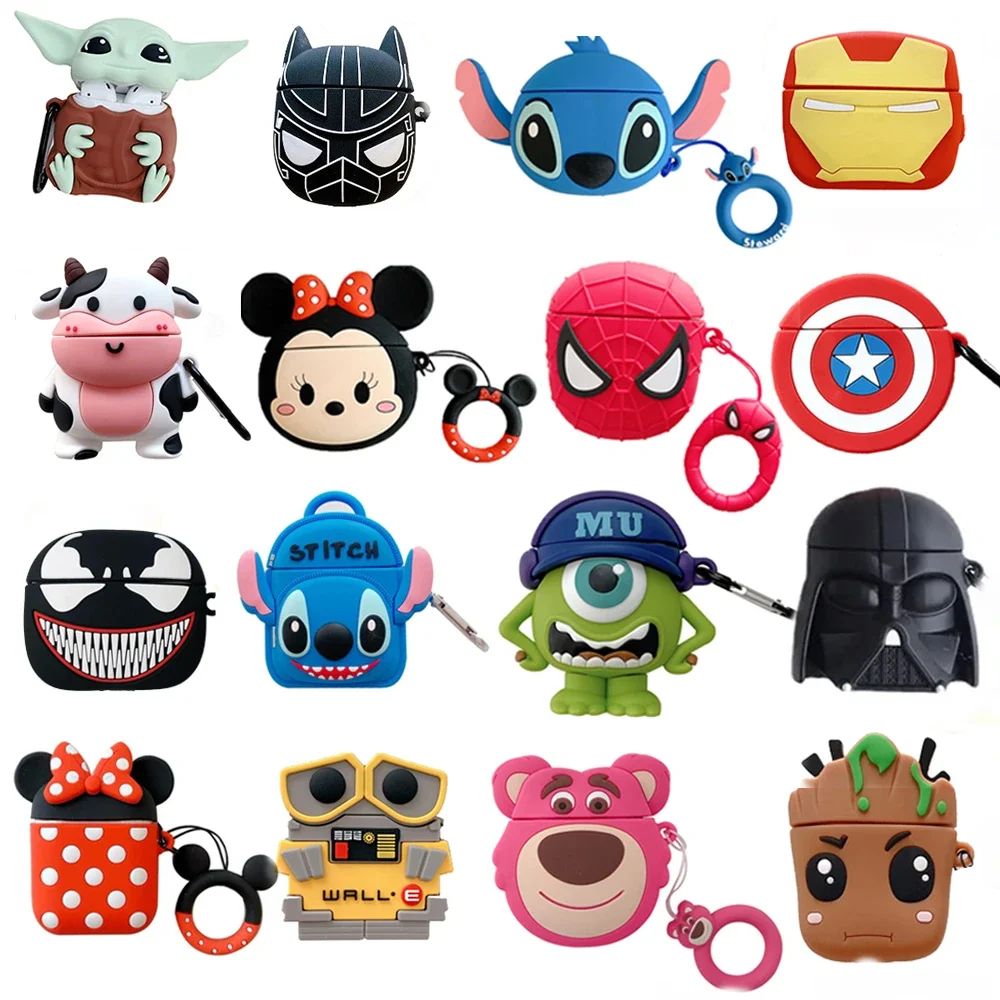 

Disney Stitch Cover for Apple AirPods 1 2 3rd Case for AirPods Pro 2 Case Cute Cartoon Minnie Mickey Spiderman Earphone Shell