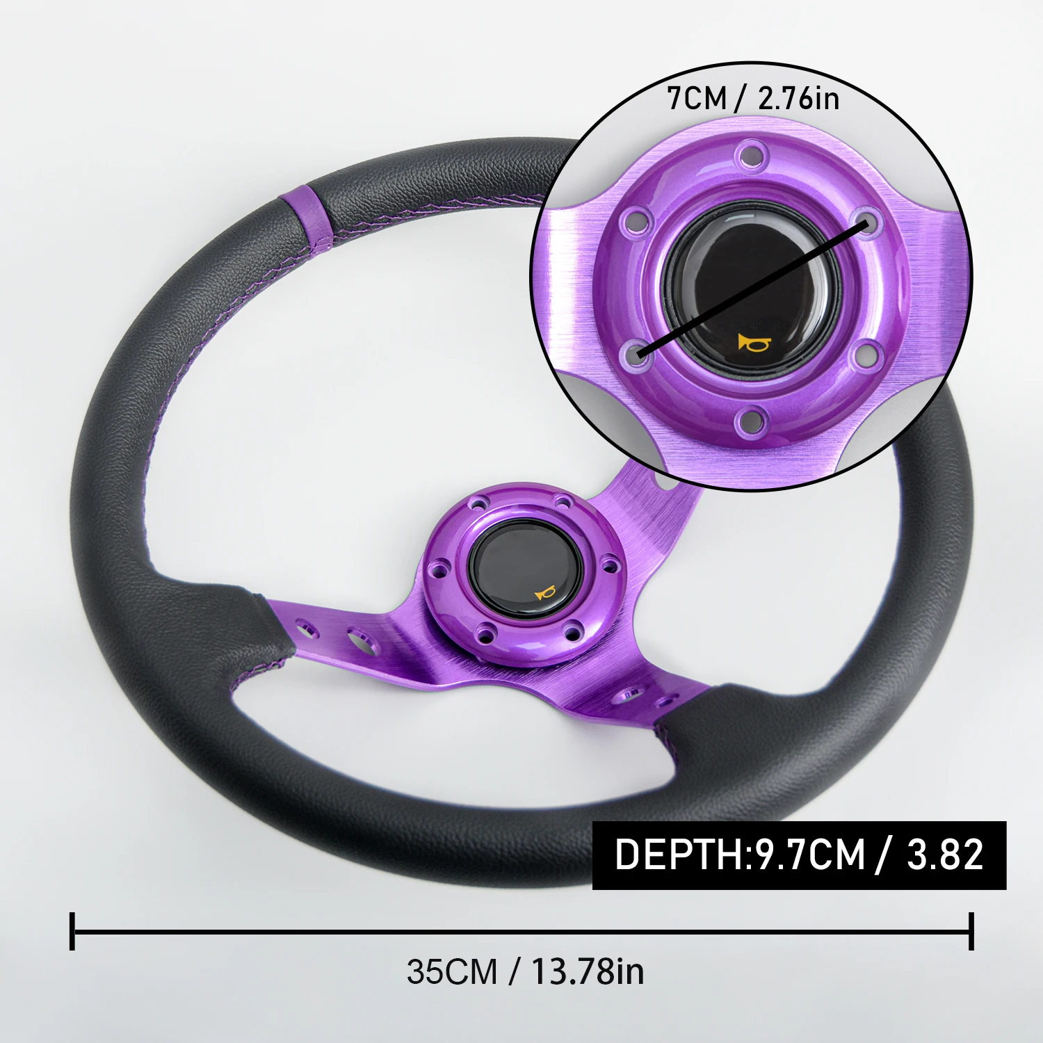 レーシング　ステアリング　紫 Jdm-ユニバーサルPVCレザーステアリングホイール,レーシングカー