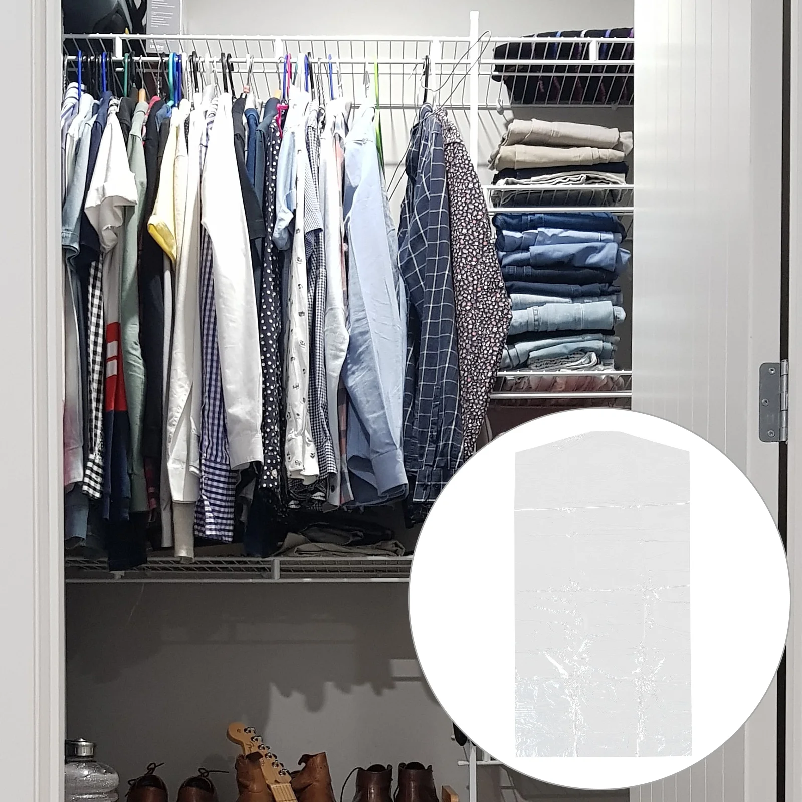 60x90cm Clothes Dust Cover Clear Plastic Garment Bags Disposable Dustproof Storage Bags for Home Shop Outdoor 2