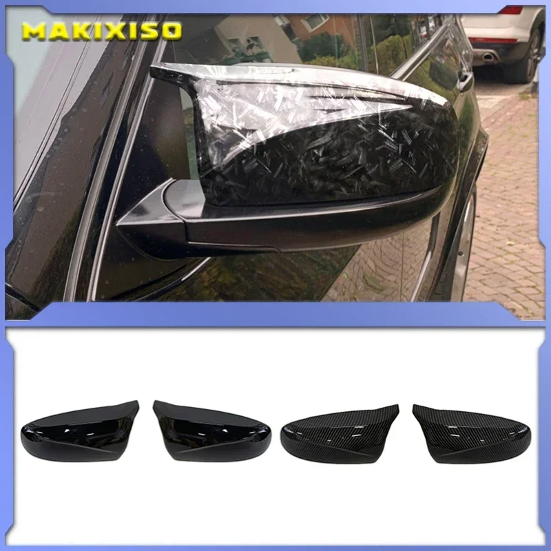 

2pcs facelifted Excellent modified Rearview Bright black Carbon Fiber Pattern Mirror Cover caps For BMW X5 E70 X6 E71 2008-2013