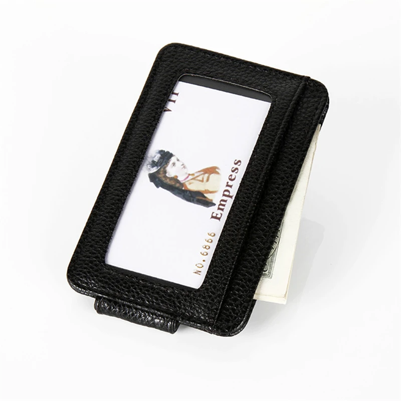 Magnetic PU Leather Wallet Money Clip Short Purse Black Credit Card ID Clip Banknote Holder Male Clamp Business Style 2024 3