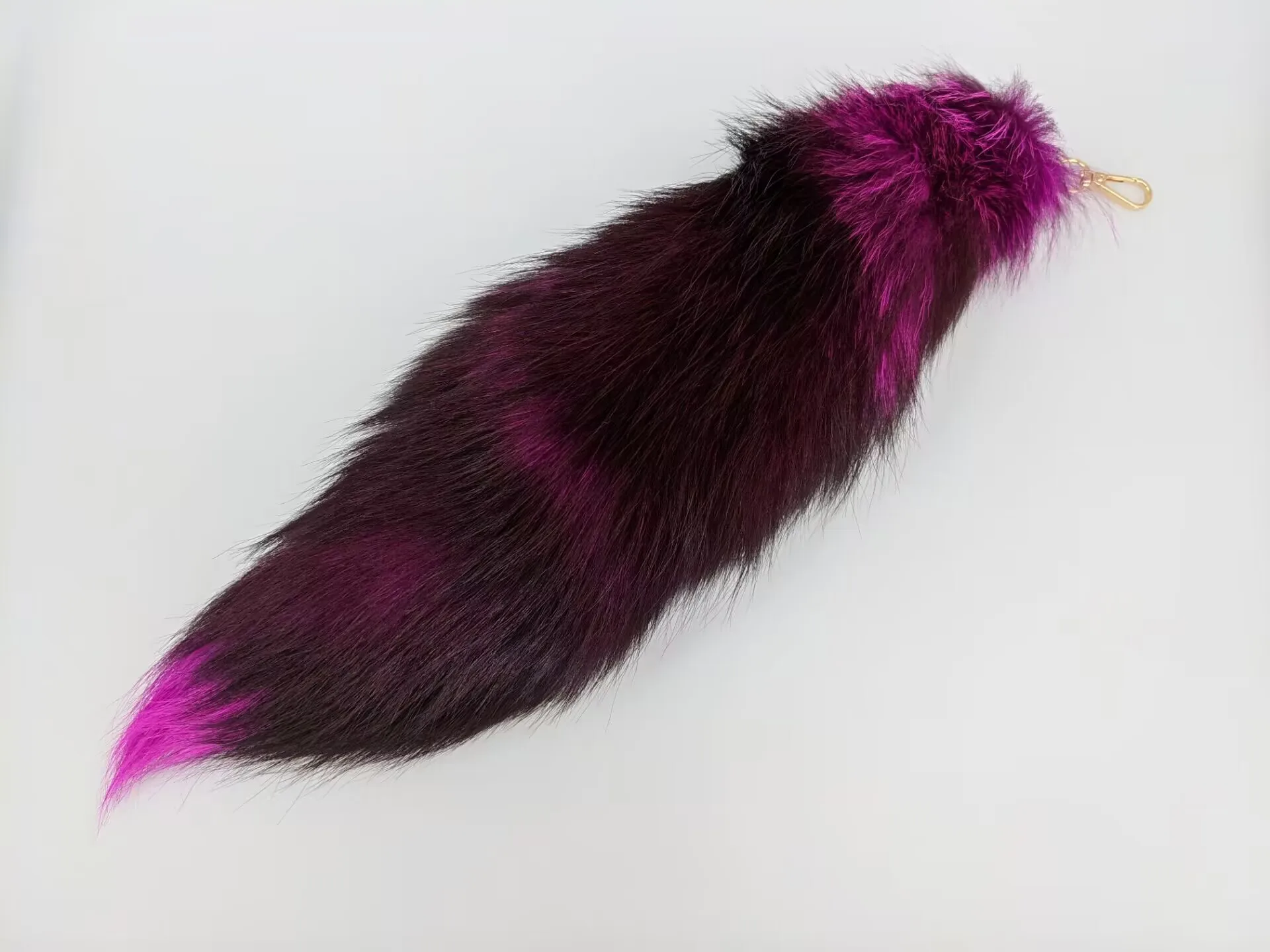 Luxurious Natural Fox Fur Tail Keychain - Chic Y2K Fashion Accessory, 40 cm