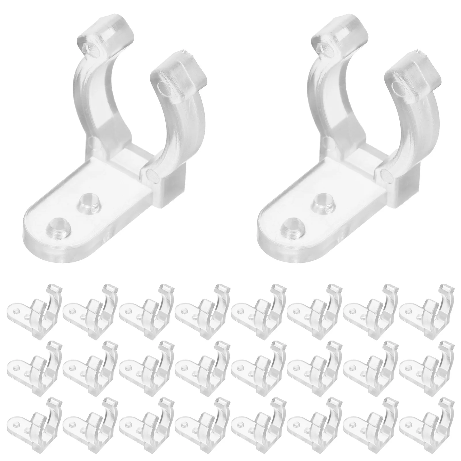 

100 Pcs LED Rope Light Clips Holder PC Rope Light Mounting Clips with 200 Pcs Screws (Transparent)