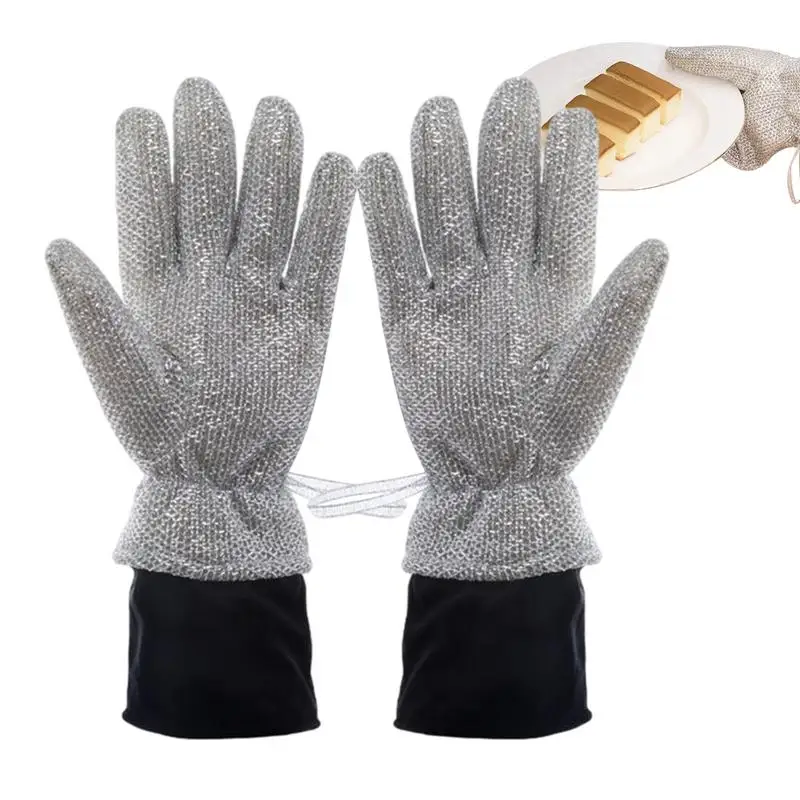 

Dishwashing Cleaning Gloves Magic Silicone Rubber Dish Wash Reusable Wire Cleaning Cloth for Kitchen Sinks Pots Pans