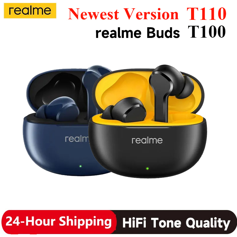 HOT Realme Buds T110 T100 TWS Earphone Bluetooth 5.3 Niose Cancelling Wireless Headphone 28 Hour realme 10 IPX5 Waterproof