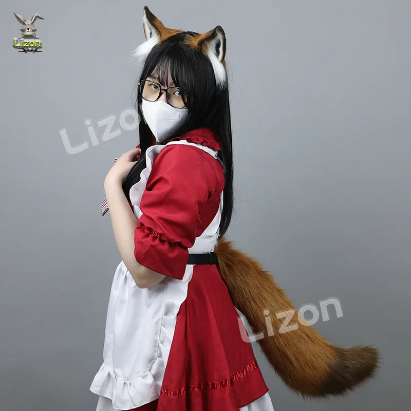 

Handmade Nick Fox Ears Tail Set Hairhoop Headwear Anime Fancy Dress Party Cosplay Halloween Costume Headband Hairband