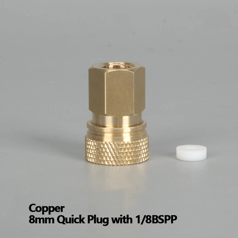 CO2 Air Filling Quick Release Coupler Adapters Plug w/ 8mm Quick Disconnect 1/8BSPP G1/8 1/8NPT M10x1 Thread Fitting Accessories