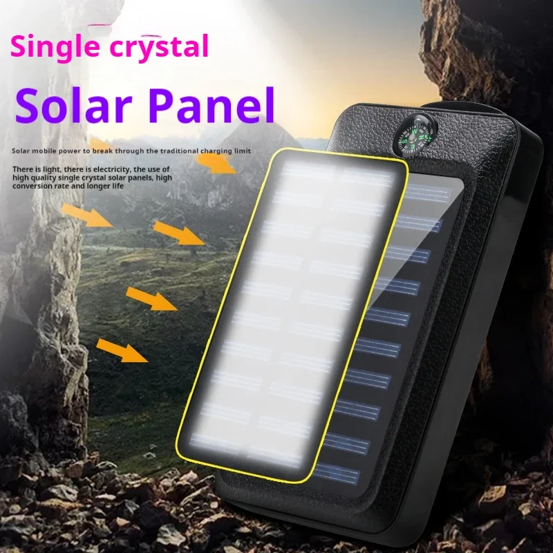 50000mAh Power Bank Fast Charging Outdoor Large Capacity External Battery Solar PowerBank Flashlight For iPhone Xiaomi Samsung 2
