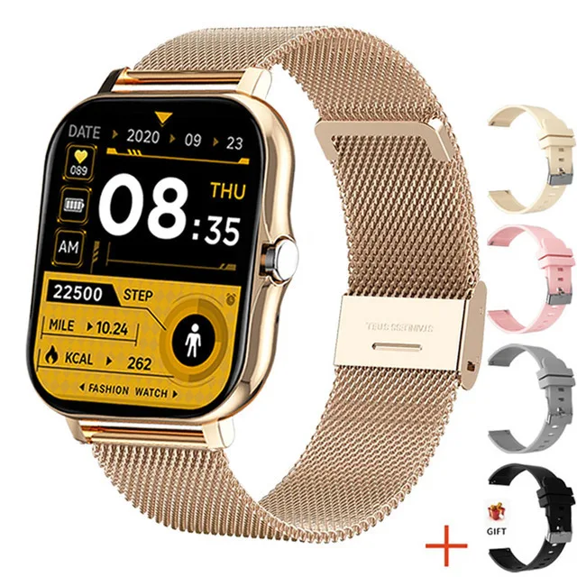 2022 New Women Smart Watch Men 1.69" Color Screen Full Touch Fitness Tracker Bluetooth Call Smart Clock Ladies Smartwatch Women 