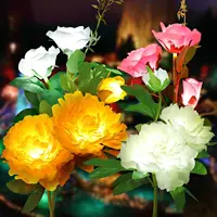 Solar Peony Flower Lights Home Decoration Landscape Lamp Waterproof Outdoor for Yard Garden Porch Lawn Backyard Decor Lighting 1