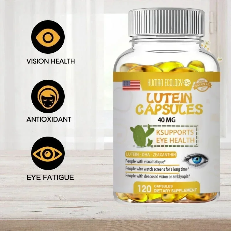Human Ecology Lutein 40mg 120 Capsules Relieve Visual Strain Boost Eye Immune System NonGMO