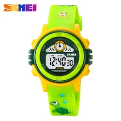 SKMEI Cute Cartoon LED Light Stopwatch Children Watch 50m Waterproof Kids Digital Wristwatches For Boys Girls Clock Alarm Clock