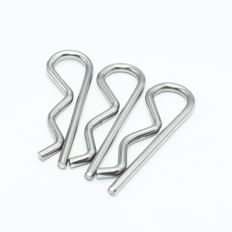 자동차 수리용 스테인리스 스틸 R 모양 용수철 코터 클립 핀, A2 304, 1.2mm, 1.5mm, 1.6mm, 2mm, 3mm, 4mm, 5mm 직경 패스너 하드웨어