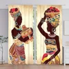 3D Cheap Modern Luxury African Woman Sheer Thin Shading Curtain for Window Living Room Bedroom Kitchen Treatment  Rod Pocket 4
