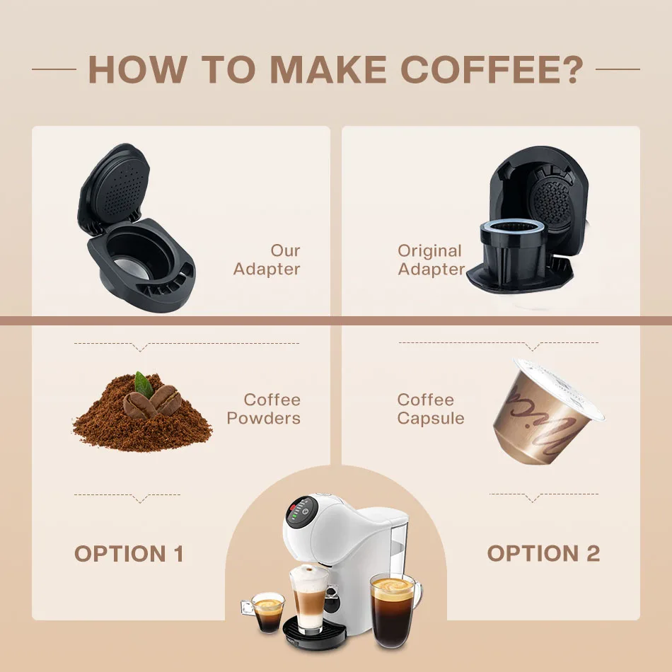 ICafilas Coffee Adapter Dolce Gusto Reusable Capsule Adapter with Genio S Piccolo Coffee Machine Accessories