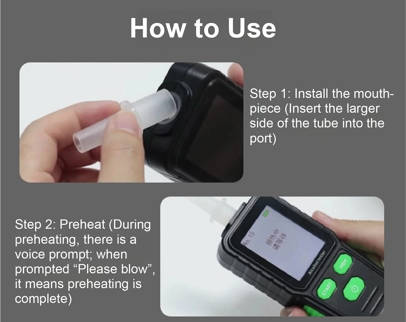 RD930 Portable Breathalyzer Alcohol Tester Police Grade BAC Detector LCD Voice A