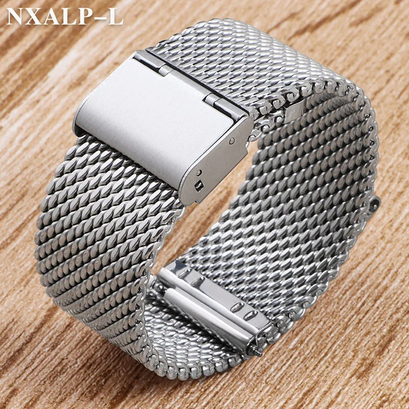 Elegant Milanese Mesh Stainless Steel Watch Band Bracelet - Multiple Sizes Available