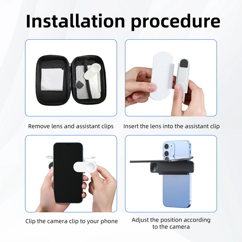 Clip Miroir Selfie Pour Smartphone - Réflecteur Photo, Compatible Plupart Téléphones, Facile à Utiliser