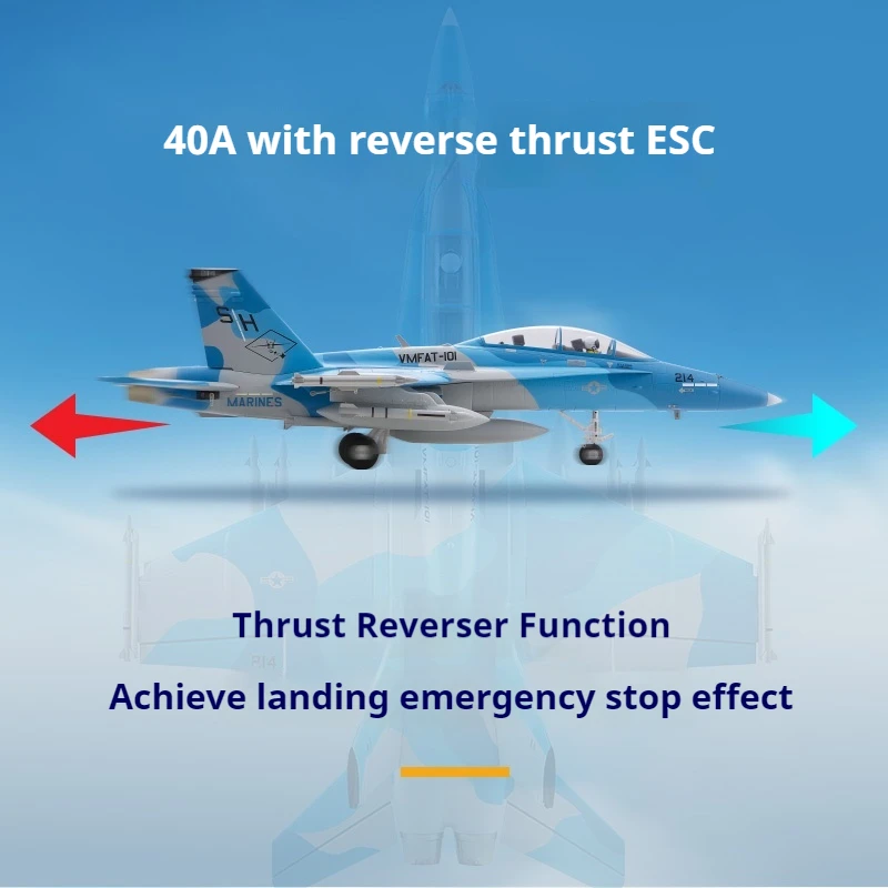 FMS New 64mm F-18 Simulated Electric Remote Control Aircraft Model