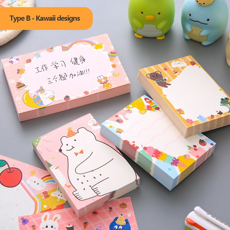 مثبت القرطاسية المفكرة م ملاحظات لاصقة /أبيض/kawaii تصميم ملصقات في دفتر مذكرة الوسادة 5