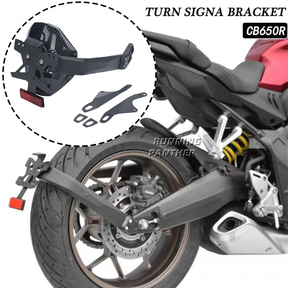 Motorcycle Rear Wheel Mudguard Fender With License Plate Holder Led Light For Honda Cb560R Cb 650 R Cb 650R 2021 2022 2023