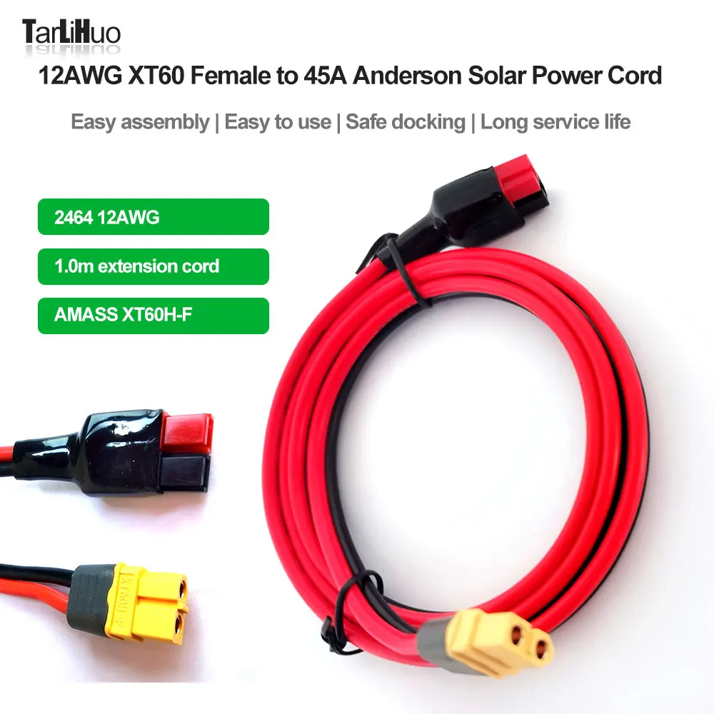 XT60 XT60h Extension Cord 10Ft With Female Male For Solar Generator