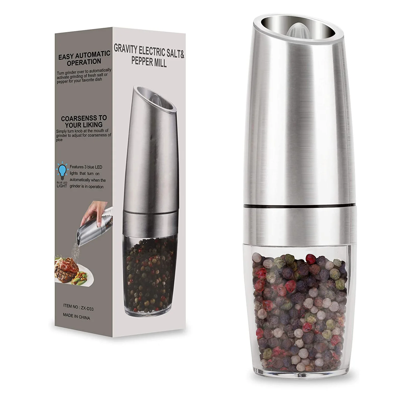 Gravity Activated Salt & Pepper Grinder Set