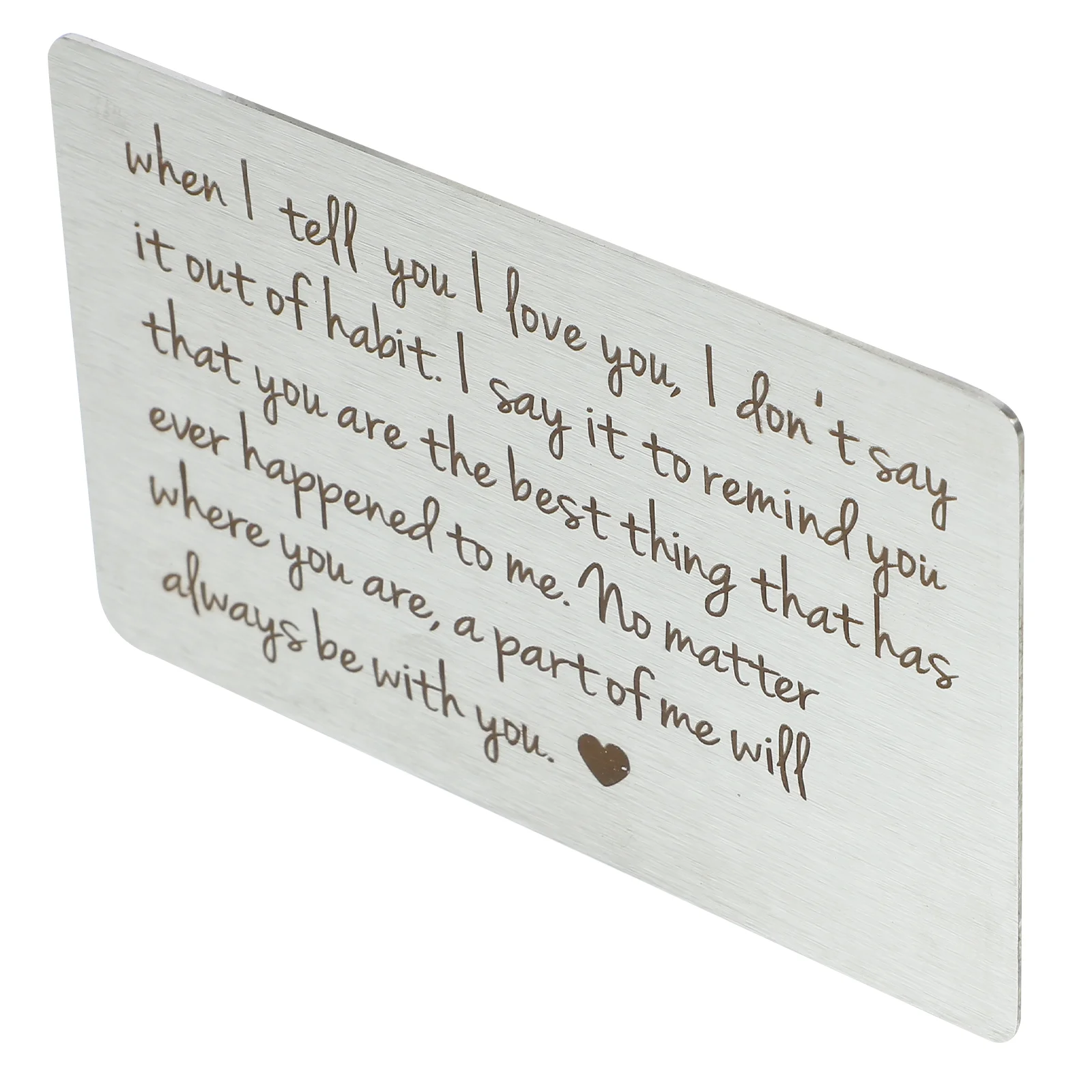 

Wallet Insert Stainless Steel Engraved Card Anniversary Wallet Card Valentine's Day Gift