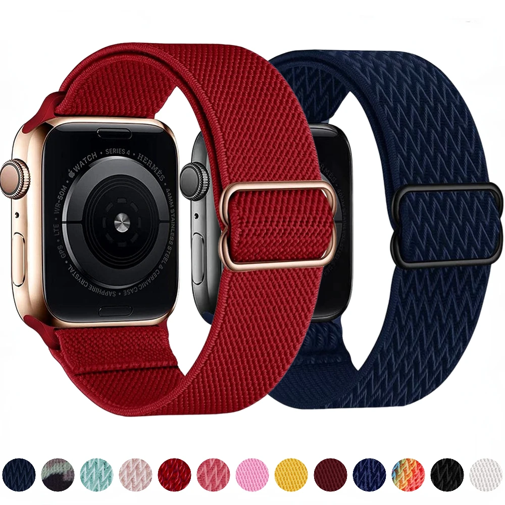 

Nylon Strap for Apple Watch Band 44mm 45mm 49mm 42mm 41mm 40mm Sport Replaceable Bracelet for iWatch Series 3 4 5 SE 6 7 8 Ultra