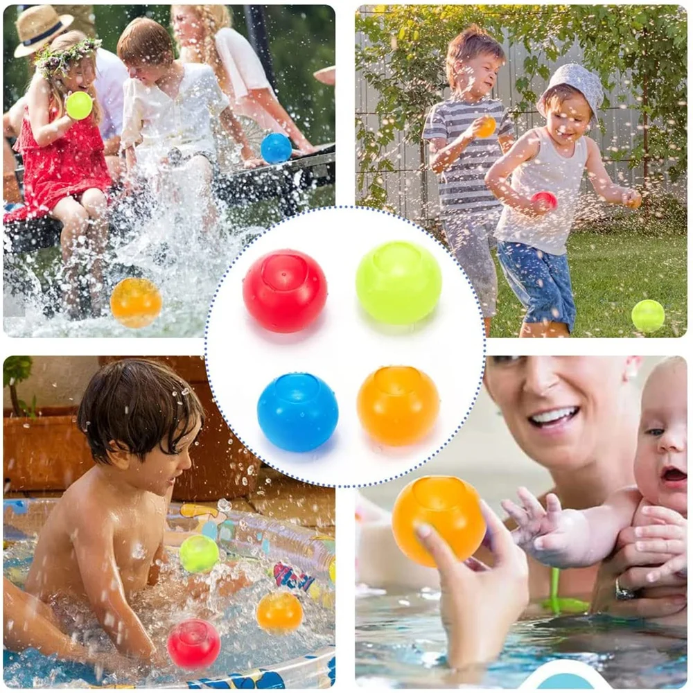 60MM Water Balloons Pool Party Splash Balls Reusable Water Bomb Absorbent Ball Outdoor Beach Play Toy Favors Water Fight Games images - 6